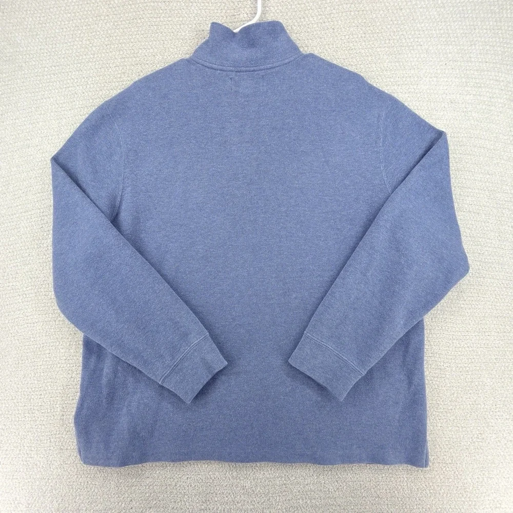 Polo Ralph Lauren Mens XL Blue 1/4 Zip Pullover Cotton Sweater Pony Logo Preppy